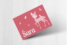 Roze Bambi Met Vogels Roze Bambi Met Vogels